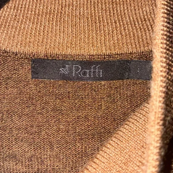 Raffi Men's Palmer zip 100% merino wool sweater L - Picture 3 of 4